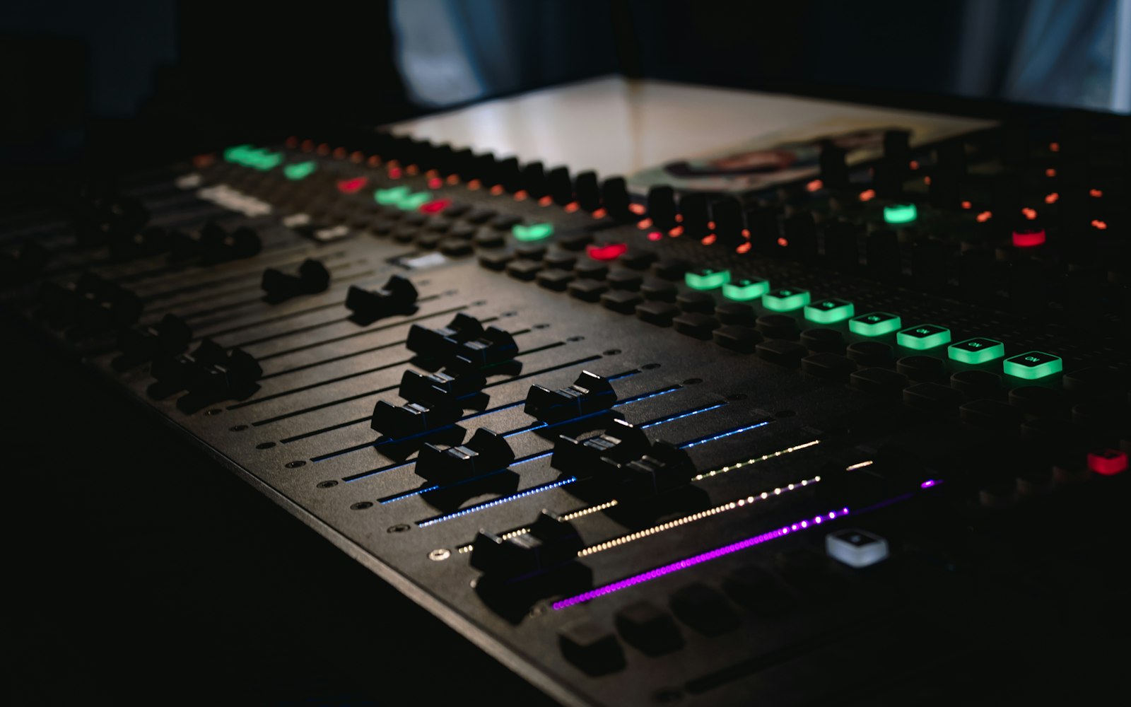 Audio mixing console at a live event